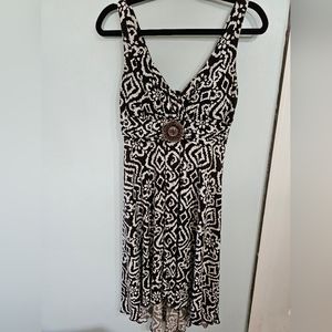 Enfocus studios brown and white high low dress